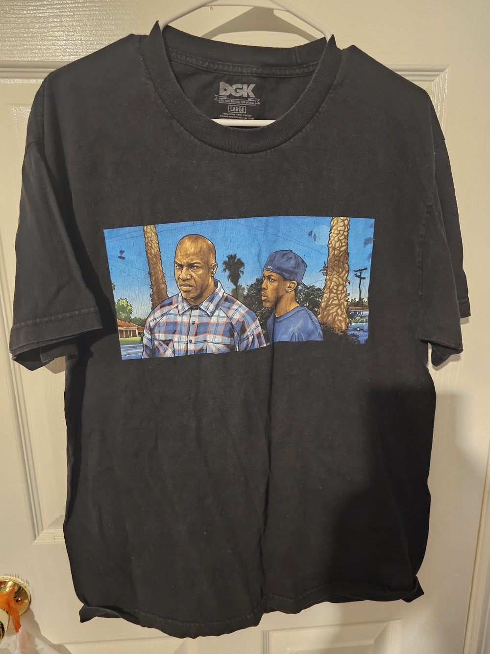 DGK Black Tee with Blue and Brown Graphic Panel - Men's Shirt